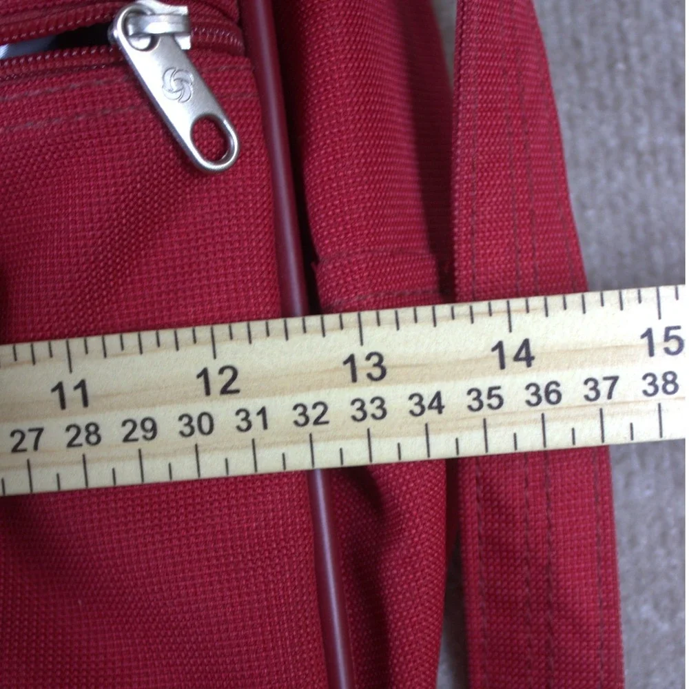 Samsonite Red Canvas Messenger Crossbody Bag‎ Travel Laptop Case Trolley Sleeve